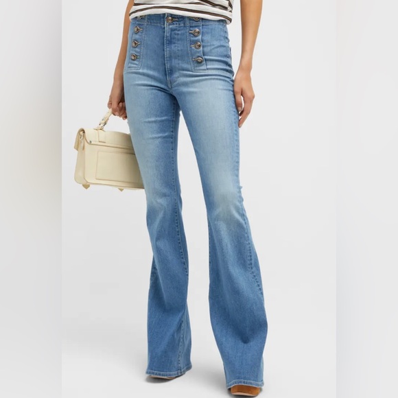 Veronica Beard Sheridan bell bottom Jean with sailor buttons NWT - Picture 3 of 13